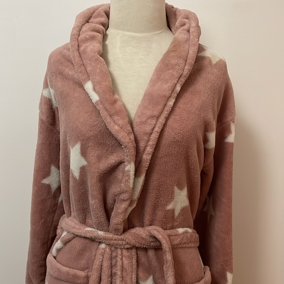 Women’s Bathrobe Pink Stars Soft small/medium - Picture 2 of 3